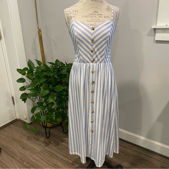Angashion A Line Flowy Striped Dress - Picture 2 of 12